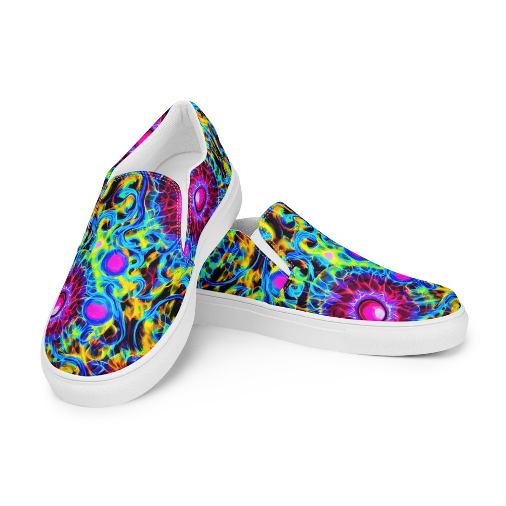 Neon Nectar on Men's Slip-On Canvas Shoes — Left Front