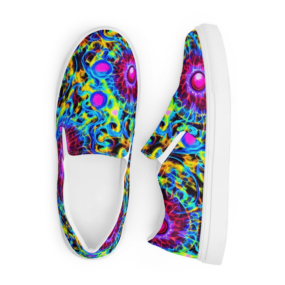Neon Nectar on Men's Slip-On Canvas Shoes — Front
