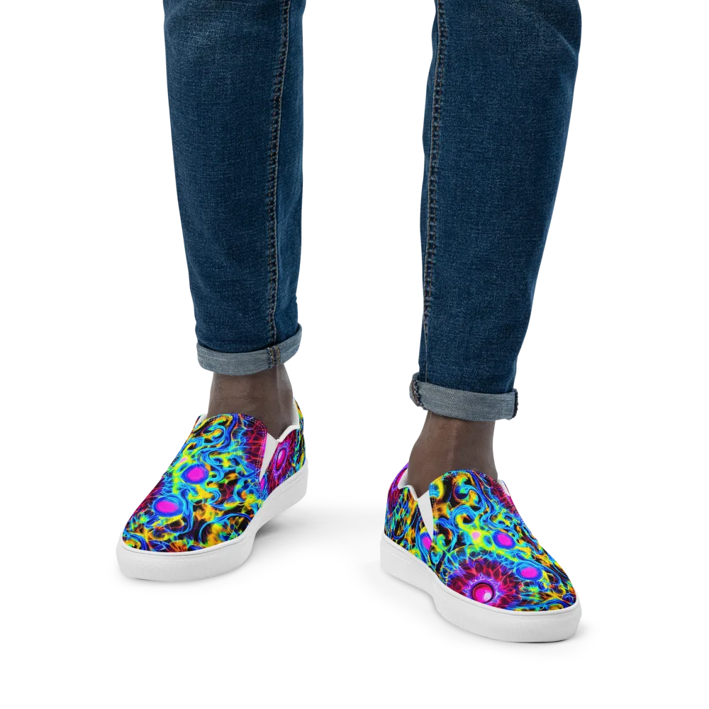 Neon Nectar on Men's Slip-On Canvas Shoes — Front