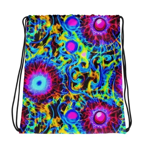 Neon Nectar on a Drawstring Bag