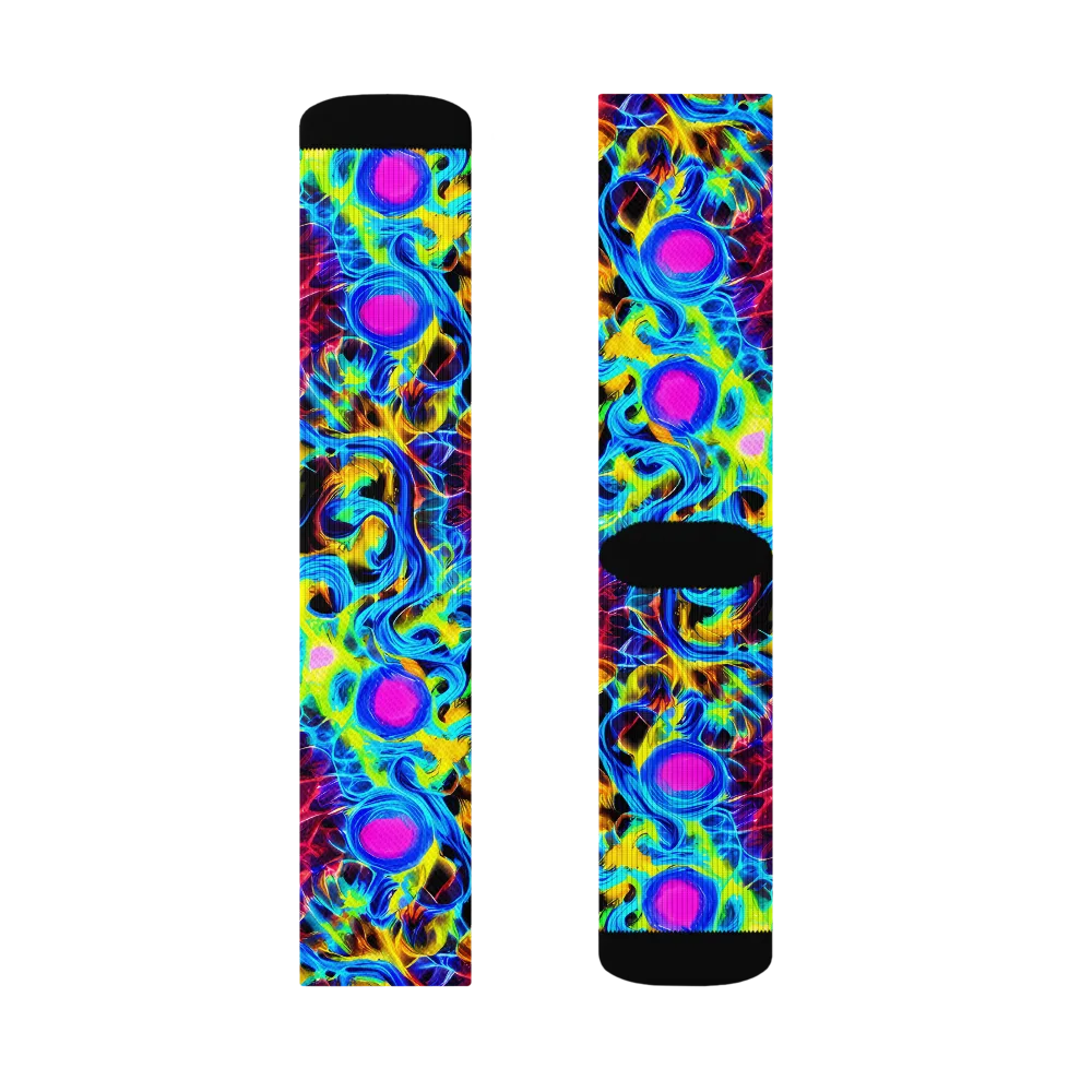 Neon Nectar on Socks — Left Sock
