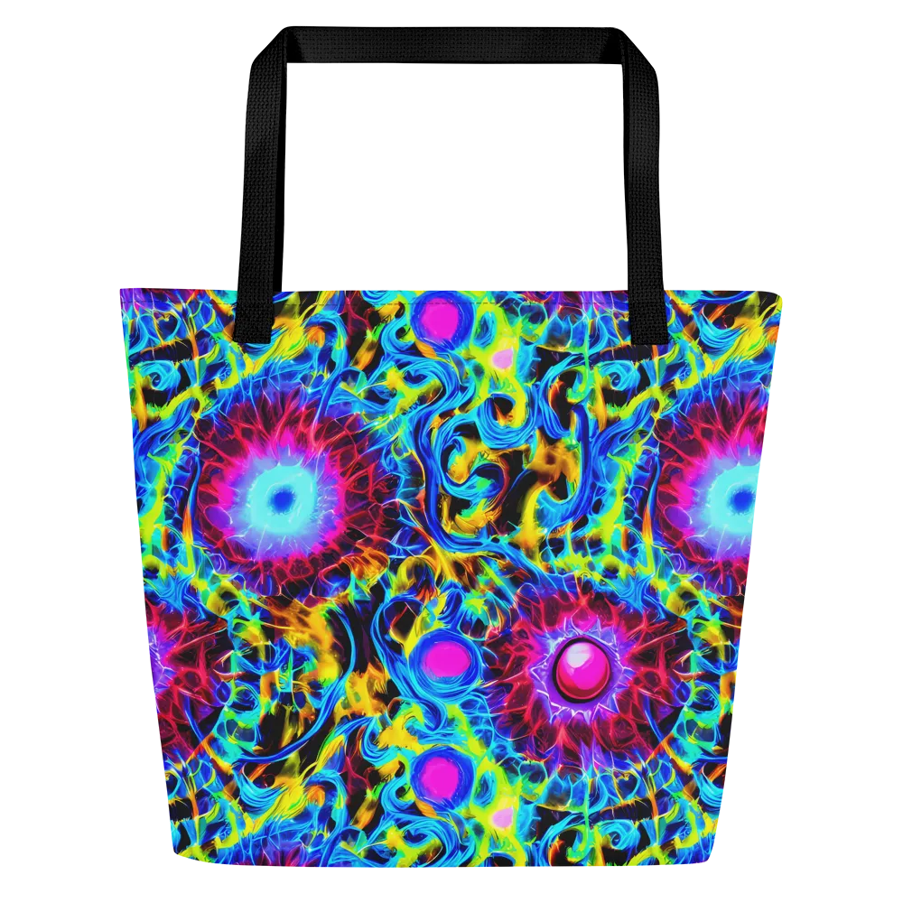 Neon Nectar on Large Tote Bag W/ Pocket — Front