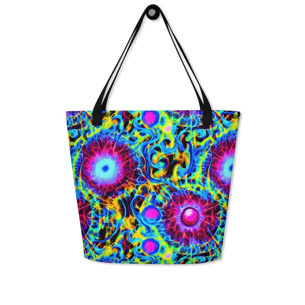 Neon Nectar on Large Tote Bag W/ Pocket — Front