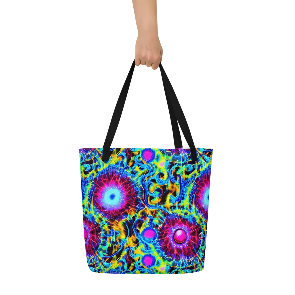 Neon Nectar on Large Tote Bag W/ Pocket — Front