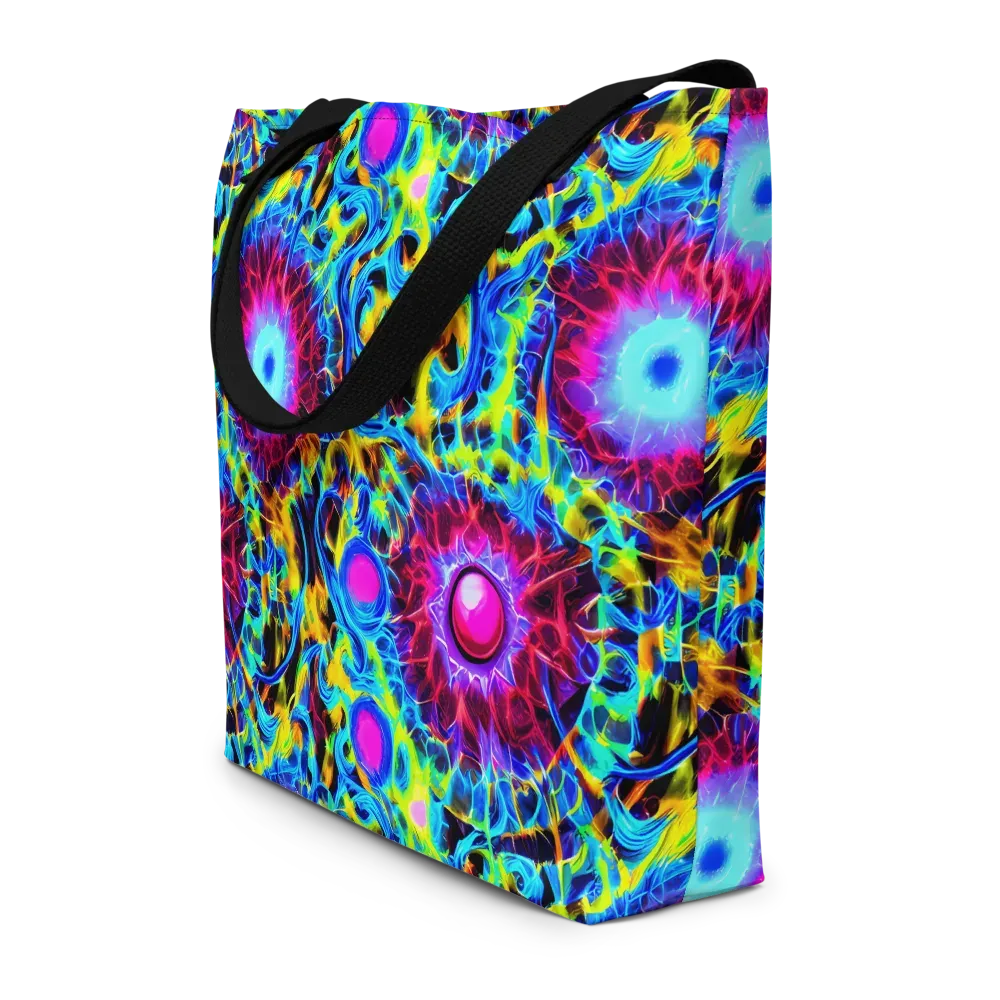 Neon Nectar on Large Tote Bag W/ Pocket — Front
