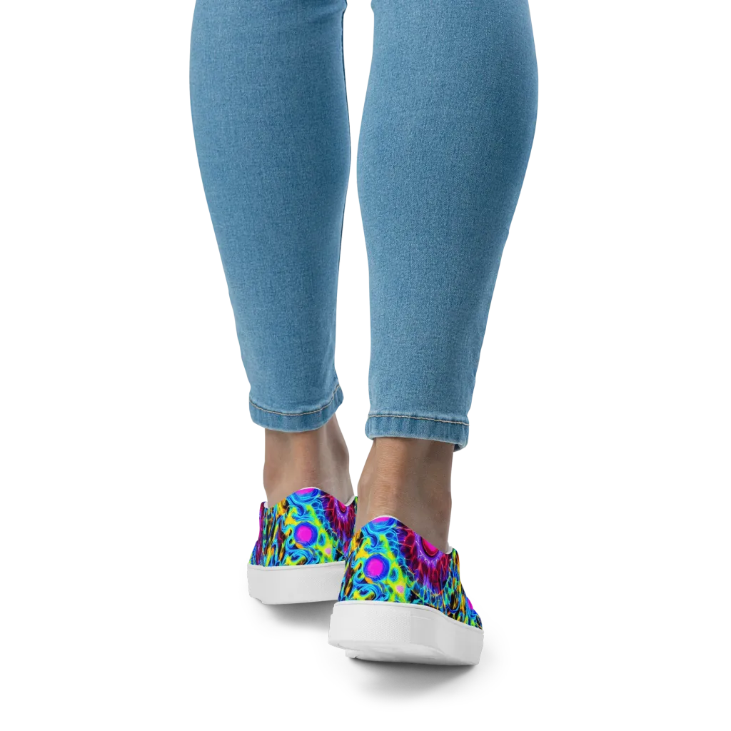 Neon Nectar on Women's Slip-On Canvas Shoes — Back