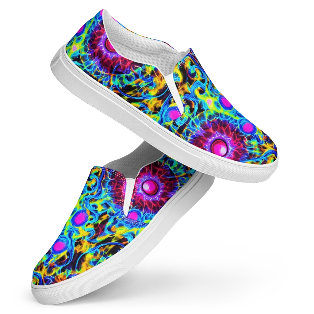 Neon Nectar on Women's Slip-On Canvas Shoes — Front