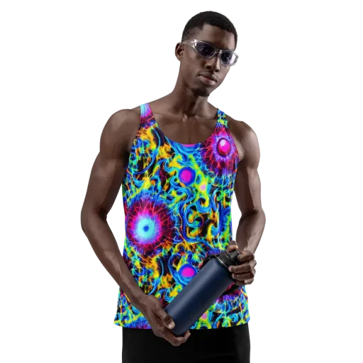 Neon Nectar on a Men's Tank Top