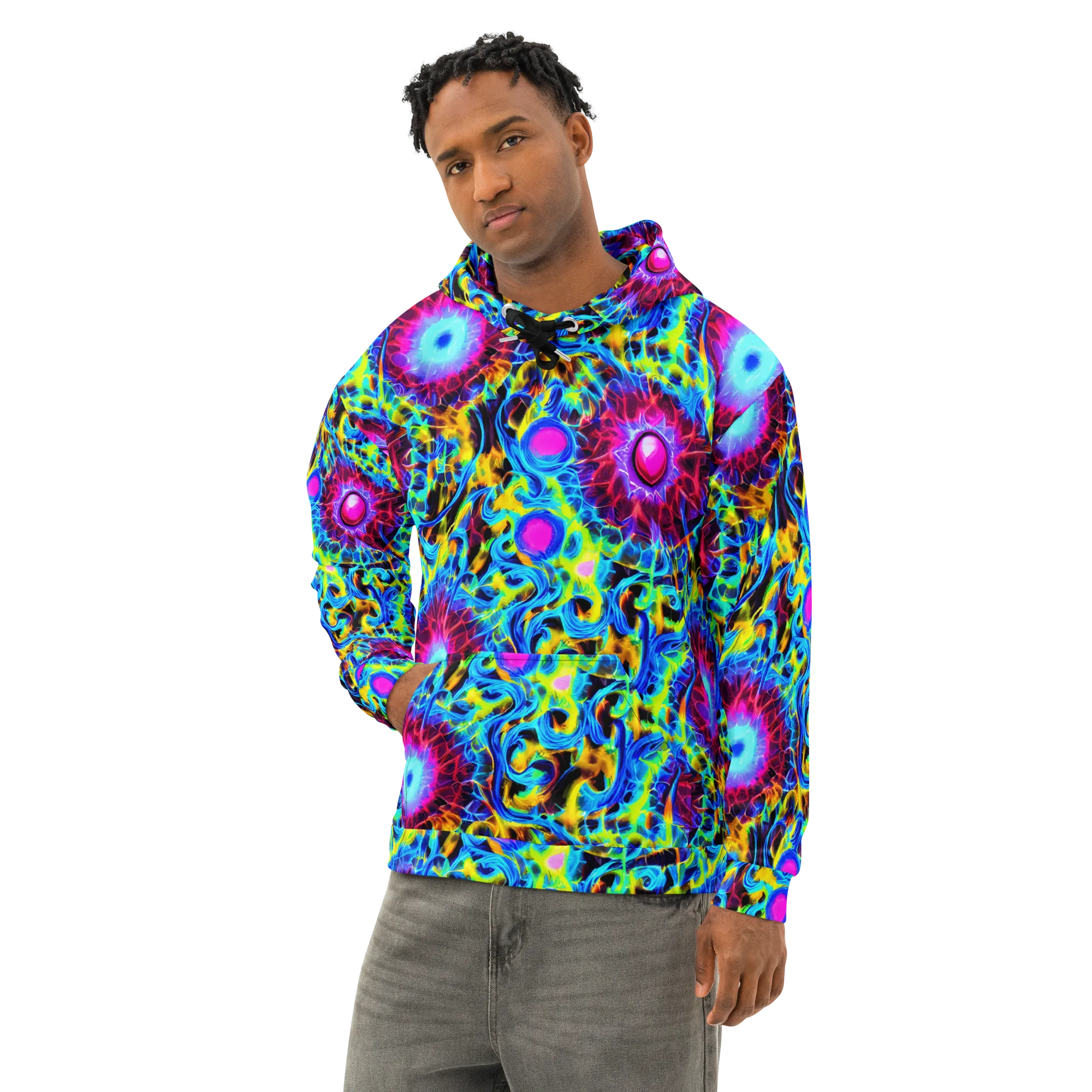 Neon Nectar on Cotton Hoodie — Left Front