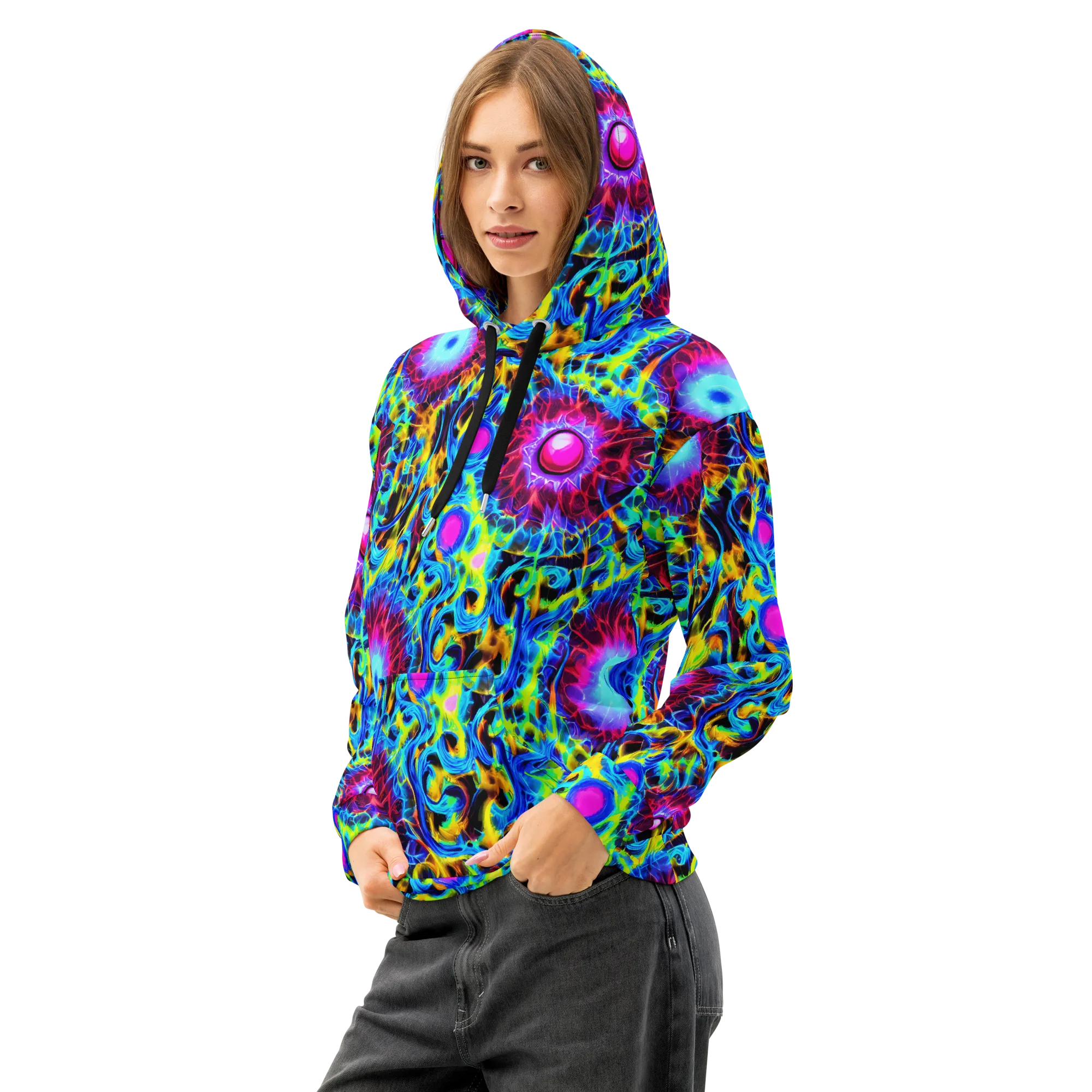 Neon Nectar on Cotton Hoodie — Left Front
