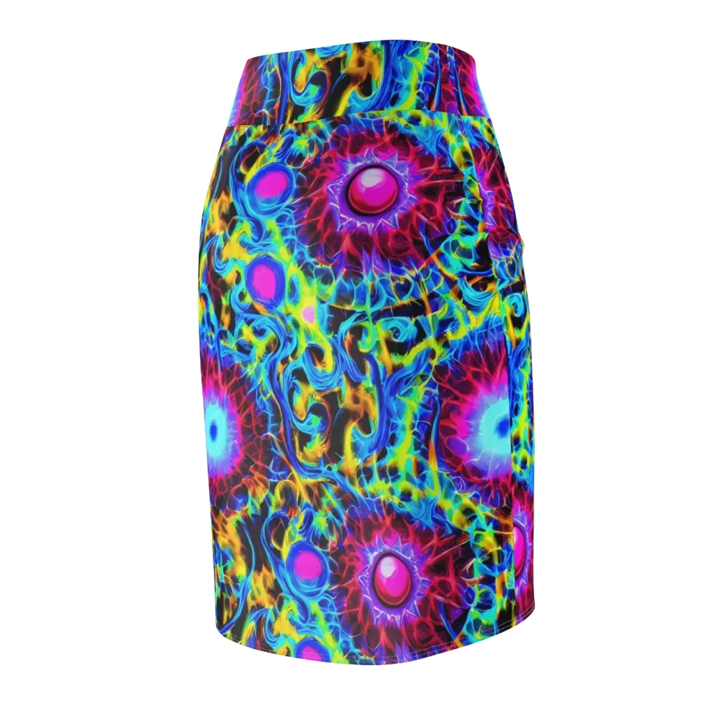 Neon Nectar on Pencil Skirt — Back Side