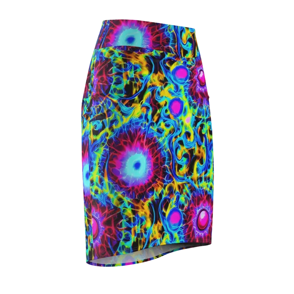 Neon Nectar on Pencil Skirt — Front Side