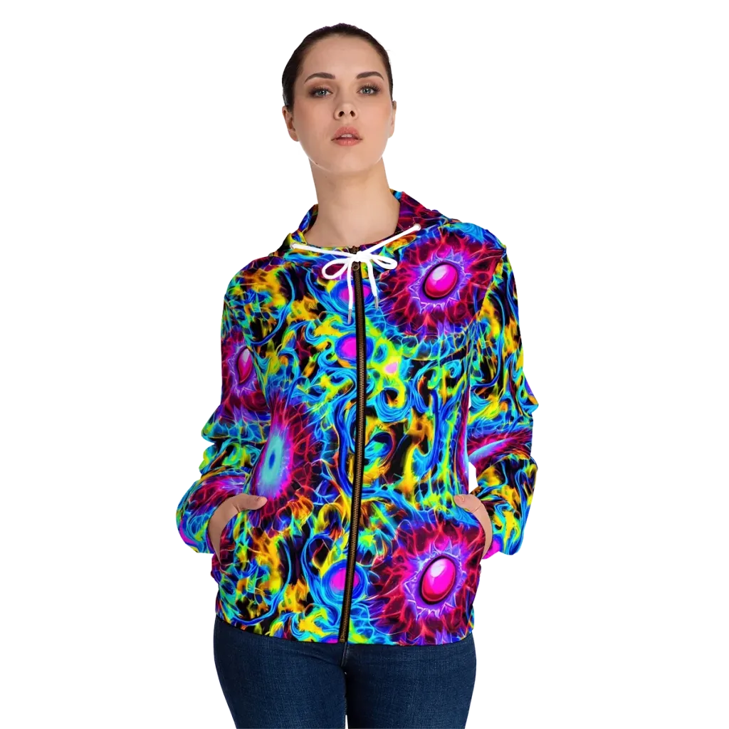 Neon Nectar on Women's Full-Zip Hoodie — Front On Person