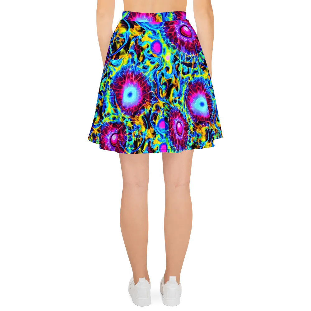 Neon Nectar on Skater Skirt — Back