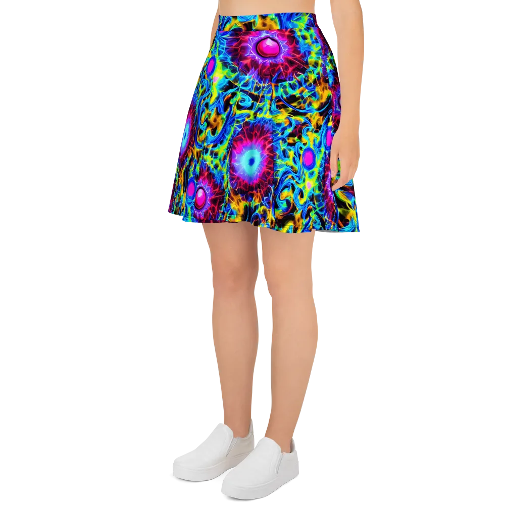Neon Nectar on Skater Skirt — Left