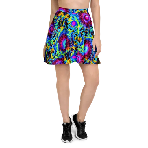 Neon Nectar on a Skater Skirt