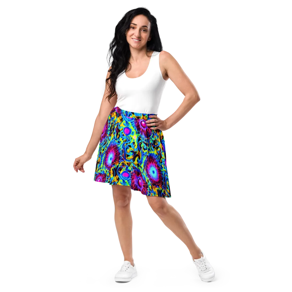 Neon Nectar on Skater Skirt — Front