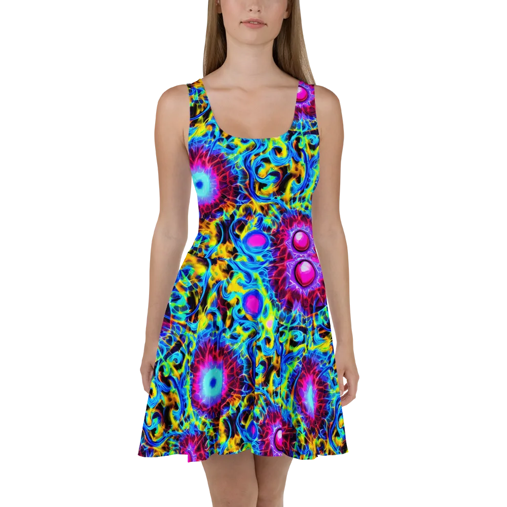 Neon Nectar on Skater Dress — Front