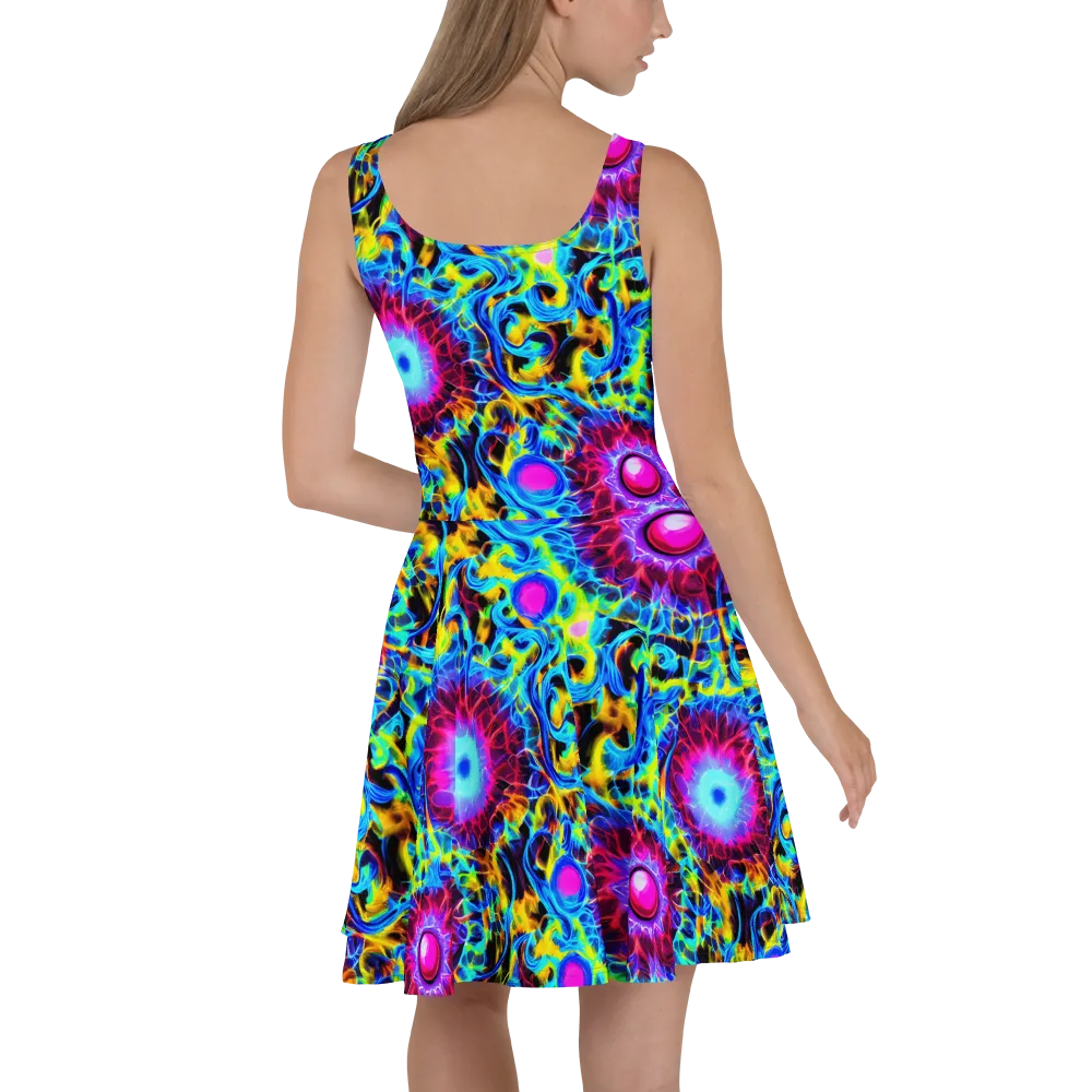 Neon Nectar on Skater Dress — Back