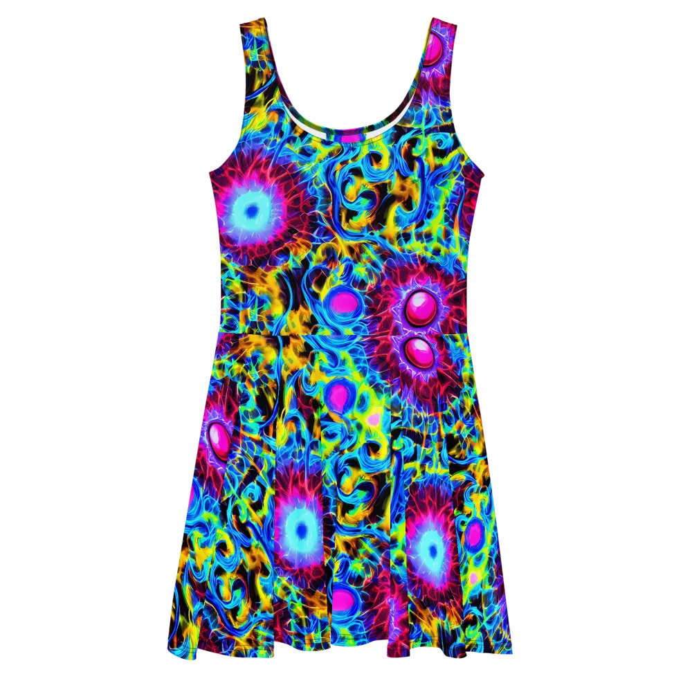 Neon Nectar on Skater Dress — Front