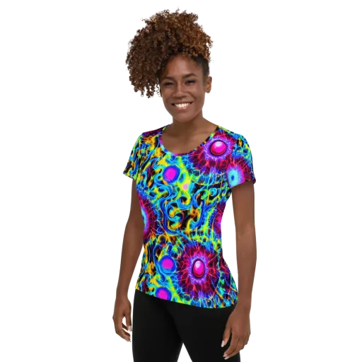 Neon Nectar on a Women's Athletic T-Shirt