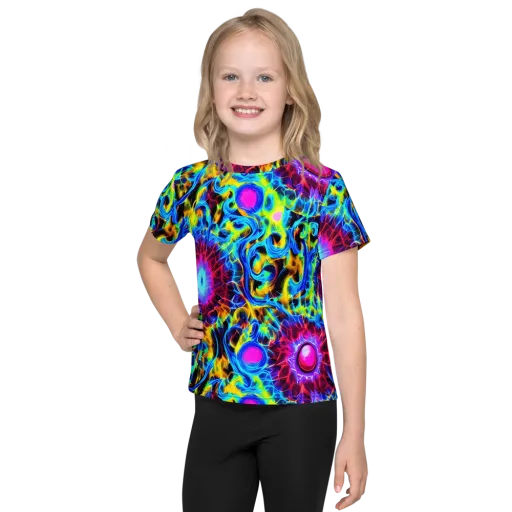 Neon Nectar on a Kids Crew Neck T-Shirt