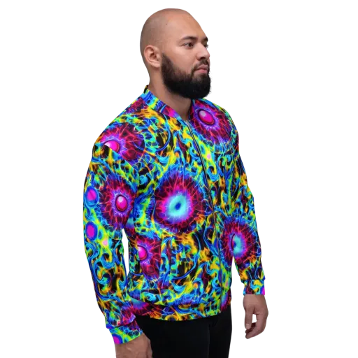 Neon Nectar on a Bomber Jacket