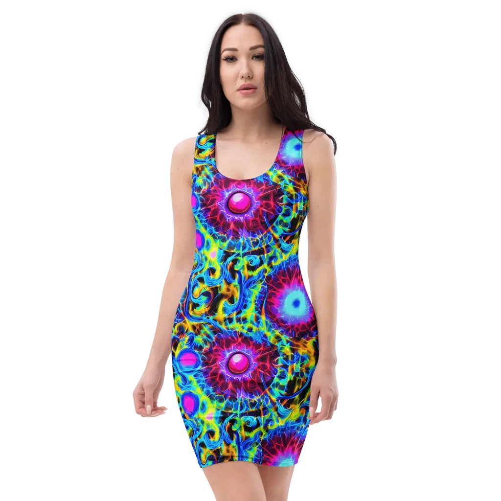Neon Nectar on Bodycon Dress — Front