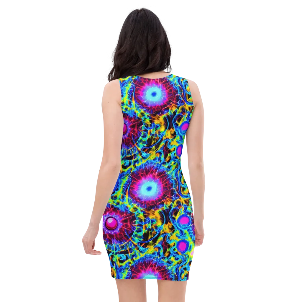 Neon Nectar on Bodycon Dress — Back