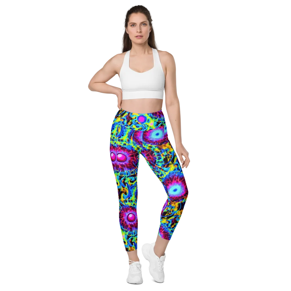Neon Nectar on Leggings with Pockets — Front