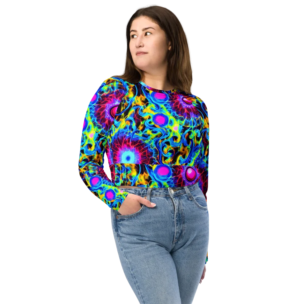 Neon Nectar on Long Sleeve Crop Top — Front