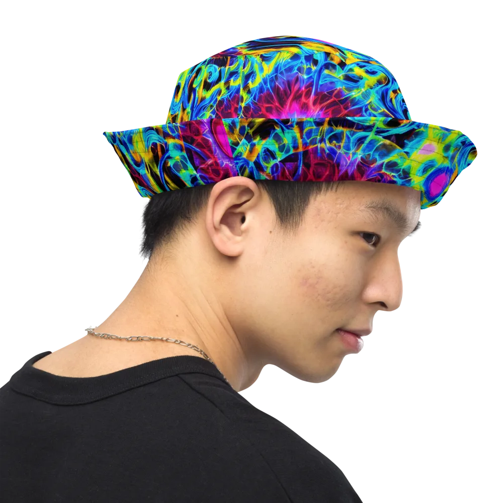 Neon Nectar on Reversible Bucket Hat — Right Outside