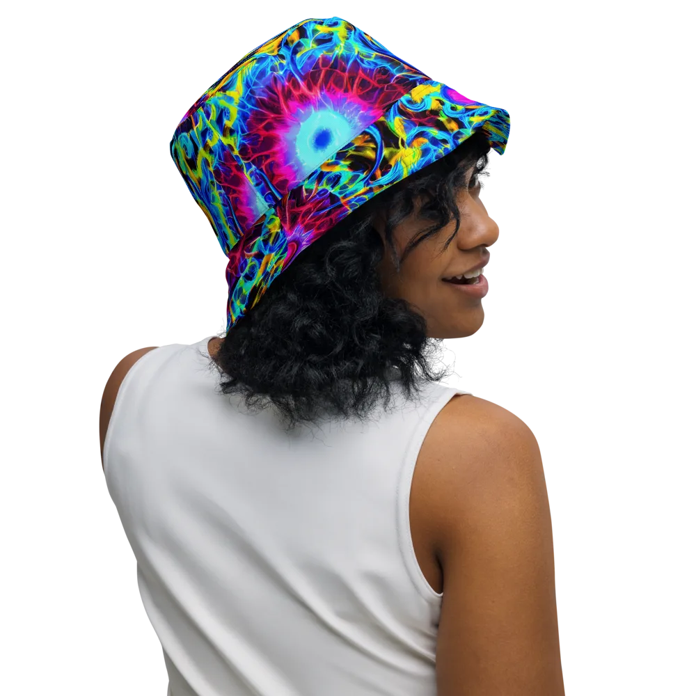 Neon Nectar on Reversible Bucket Hat — Right Outside
