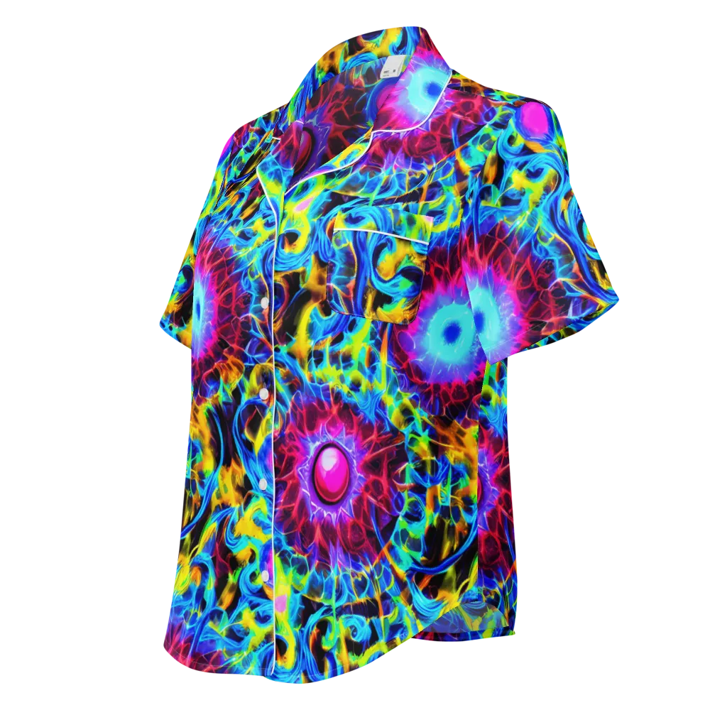 Neon Nectar on Women's Short Sleeve Pajama Top — Left Front