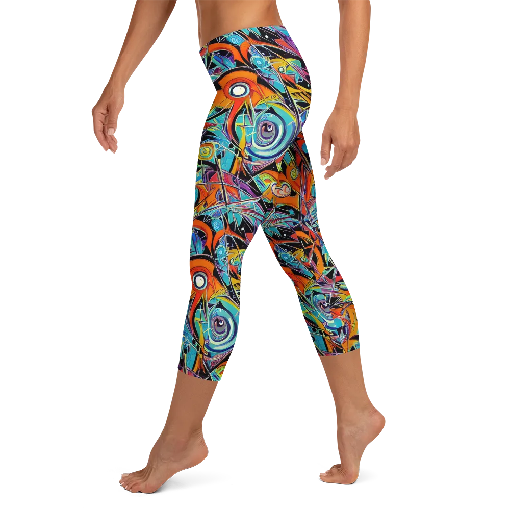 Infinite Color Crash on Capri Leggings — Left