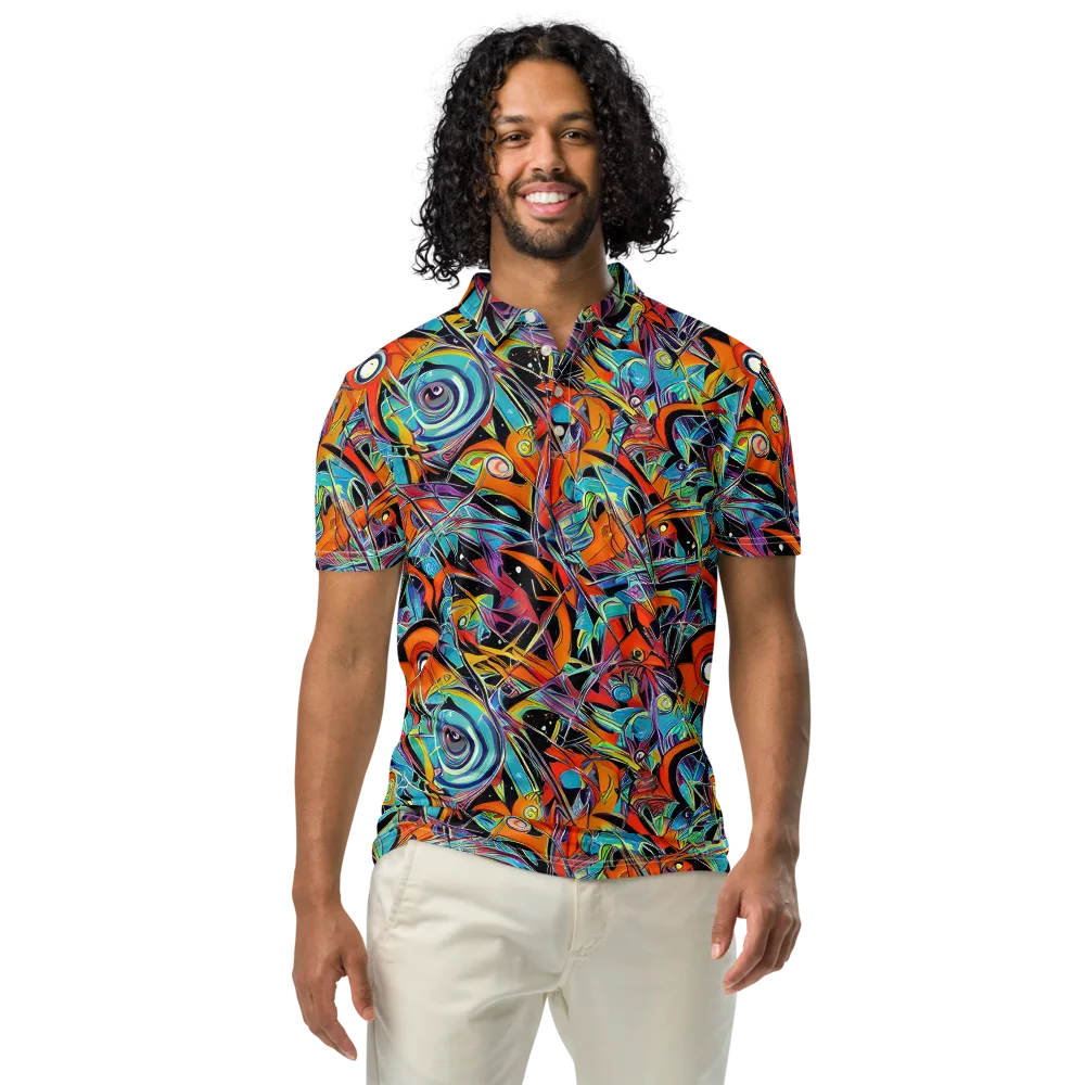 Infinite Color Crash on Men's Slim Fit Polo Shirt — Front