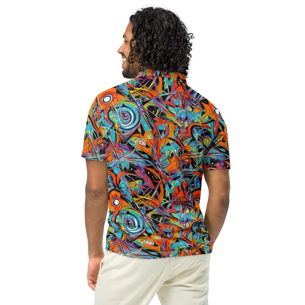 Infinite Color Crash on Men's Slim Fit Polo Shirt — Back
