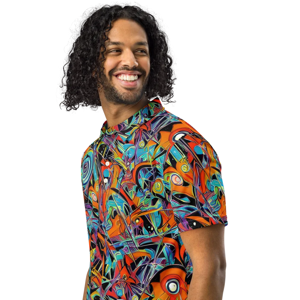 Infinite Color Crash on Men's Slim Fit Polo Shirt — Left Front