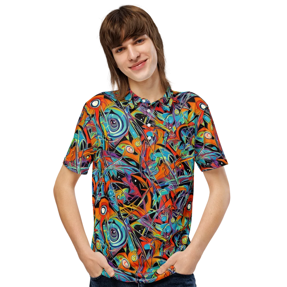 Infinite Color Crash on Men's Slim Fit Polo Shirt — Front