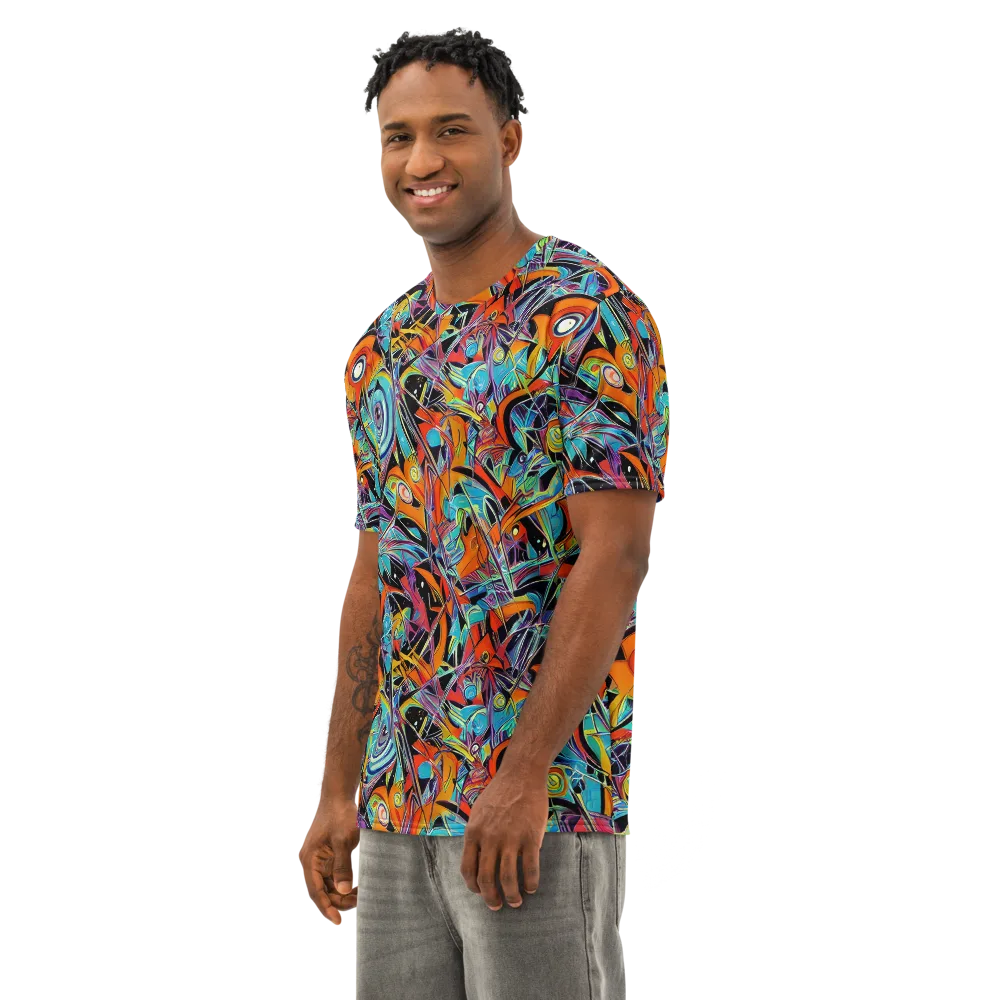 Infinite Color Crash on Men's Cotton Crew Neck T-Shirt — Left Front