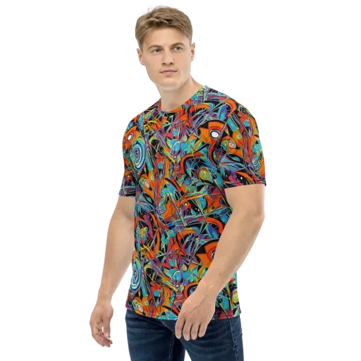 Infinite Color Crash on a Men's Crew Neck T-Shirt