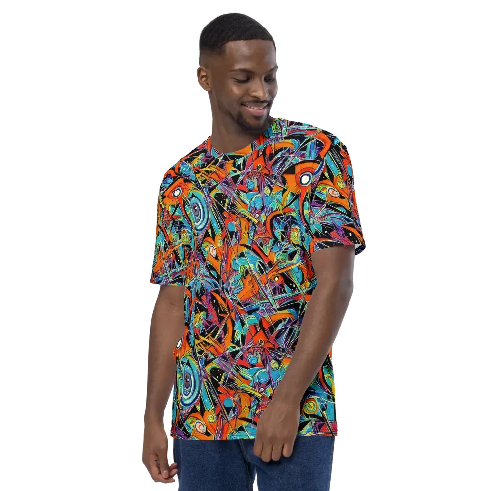 Infinite Color Crash on Men's Crew Neck T-Shirt — Left