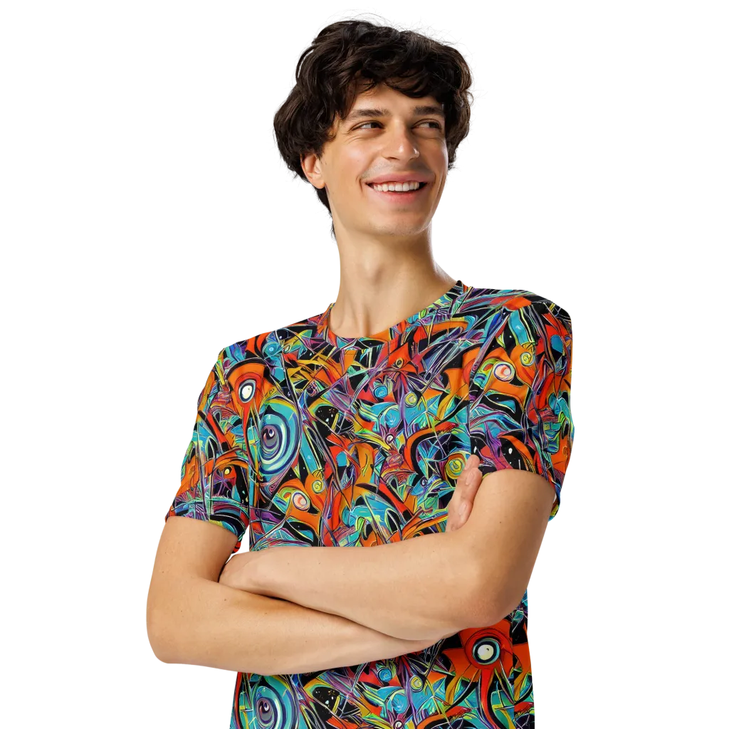 Infinite Color Crash on Men's Crew Neck T-Shirt — Left Front