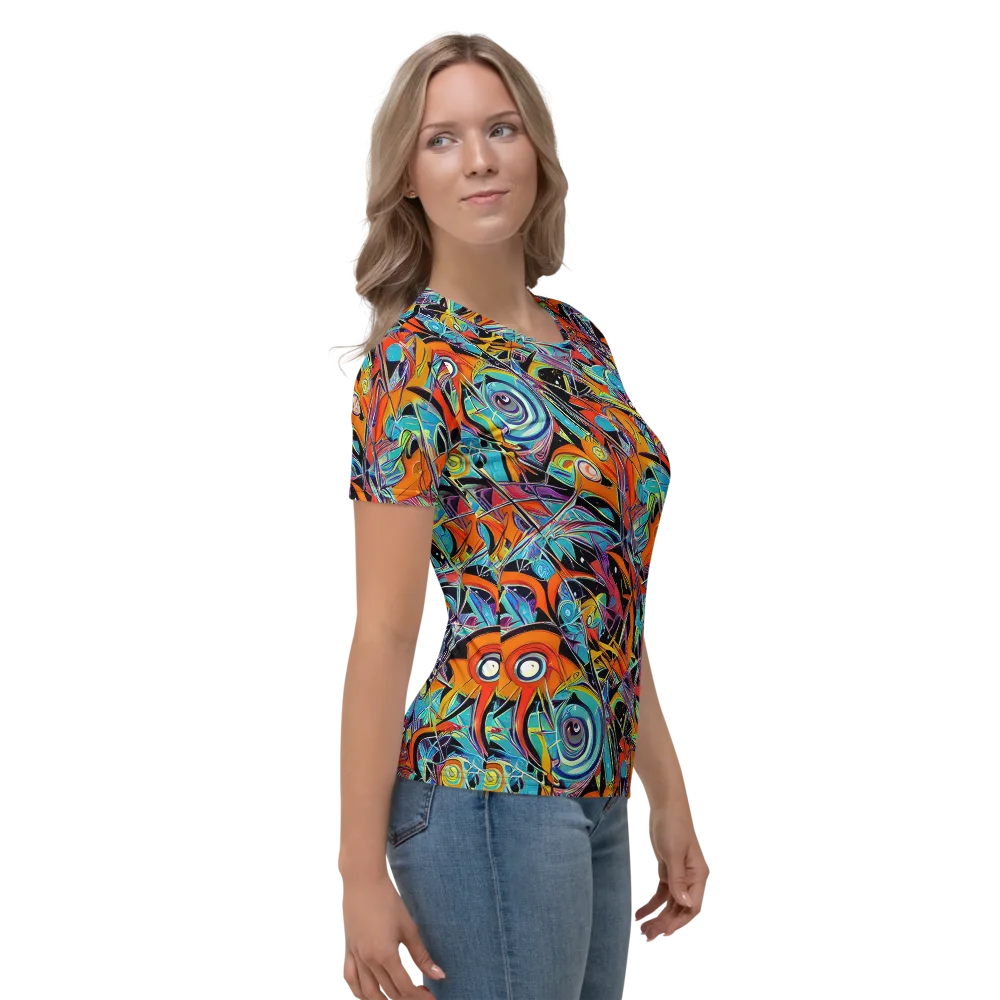 Infinite Color Crash on Women's Crew Neck T-Shirt — Right