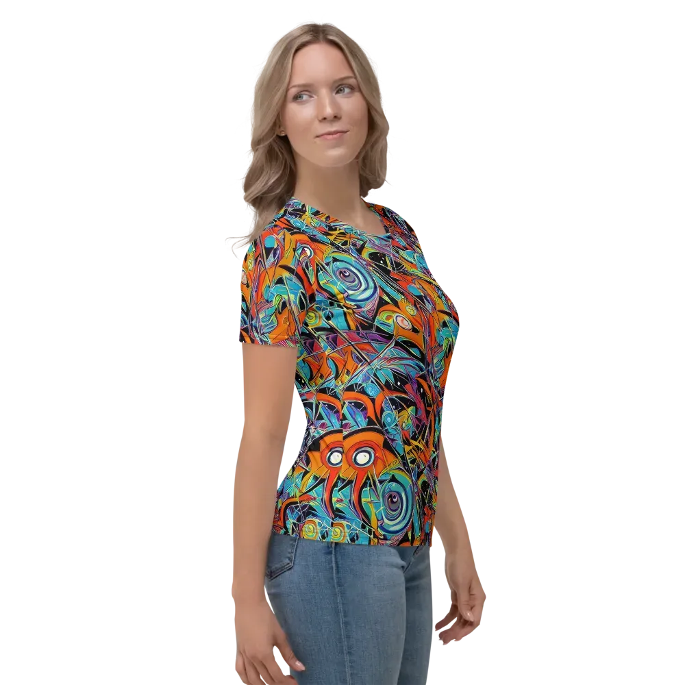 Infinite Color Crash on Women's Crew Neck T-Shirt — Right