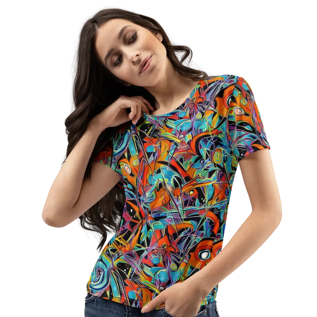 Infinite Color Crash on Women's Crew Neck T-Shirt — Left Front