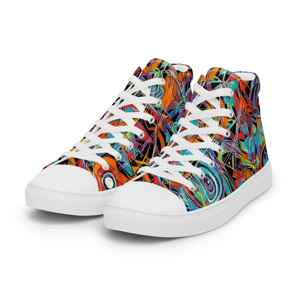 Infinite Color Crash on Women's High Top Canvas Shoes — Left Front