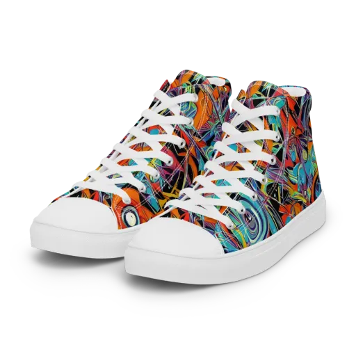 Infinite Color Crash on a Women's High Top Canvas Shoes