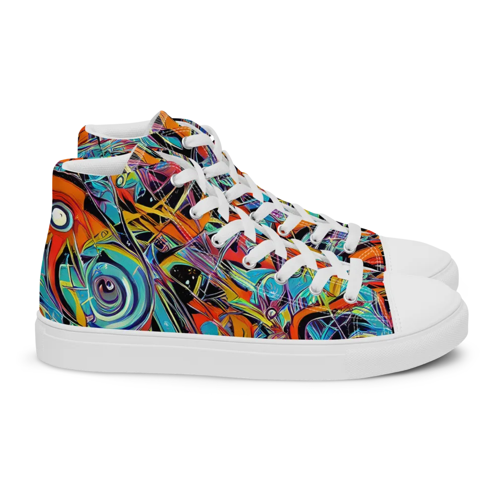 Infinite Color Crash on Women's High Top Canvas Shoes — Right