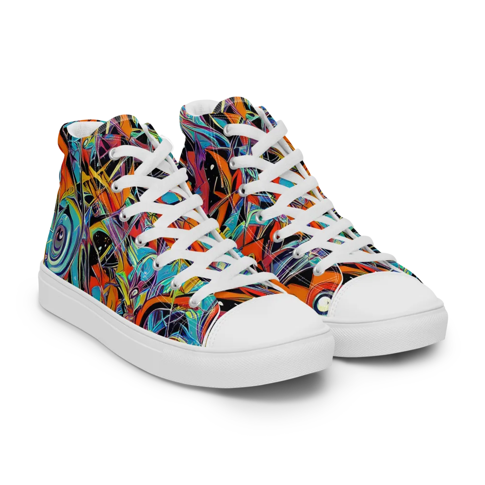 Infinite Color Crash on Women's High Top Canvas Shoes — Right Front